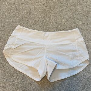 White Lululemon speed up shorts